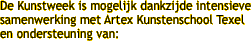 De Kunstweek is mogelijk dankzijde